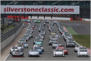 It is estimated that more than 8,000 classic cars were parked in a decidedly busy Silverstone infield. Aston Martin marked its centenary as ‘featured marque’ on Saturday.
